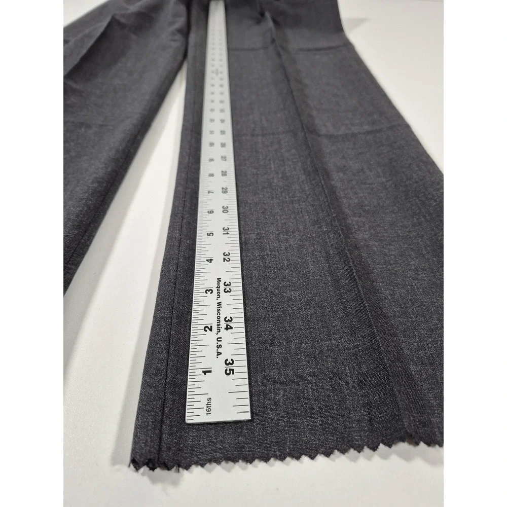 VTG Sansabelt Dress Pants Mens 34x36 Gray Wool Pleated Straight Comfort Waist